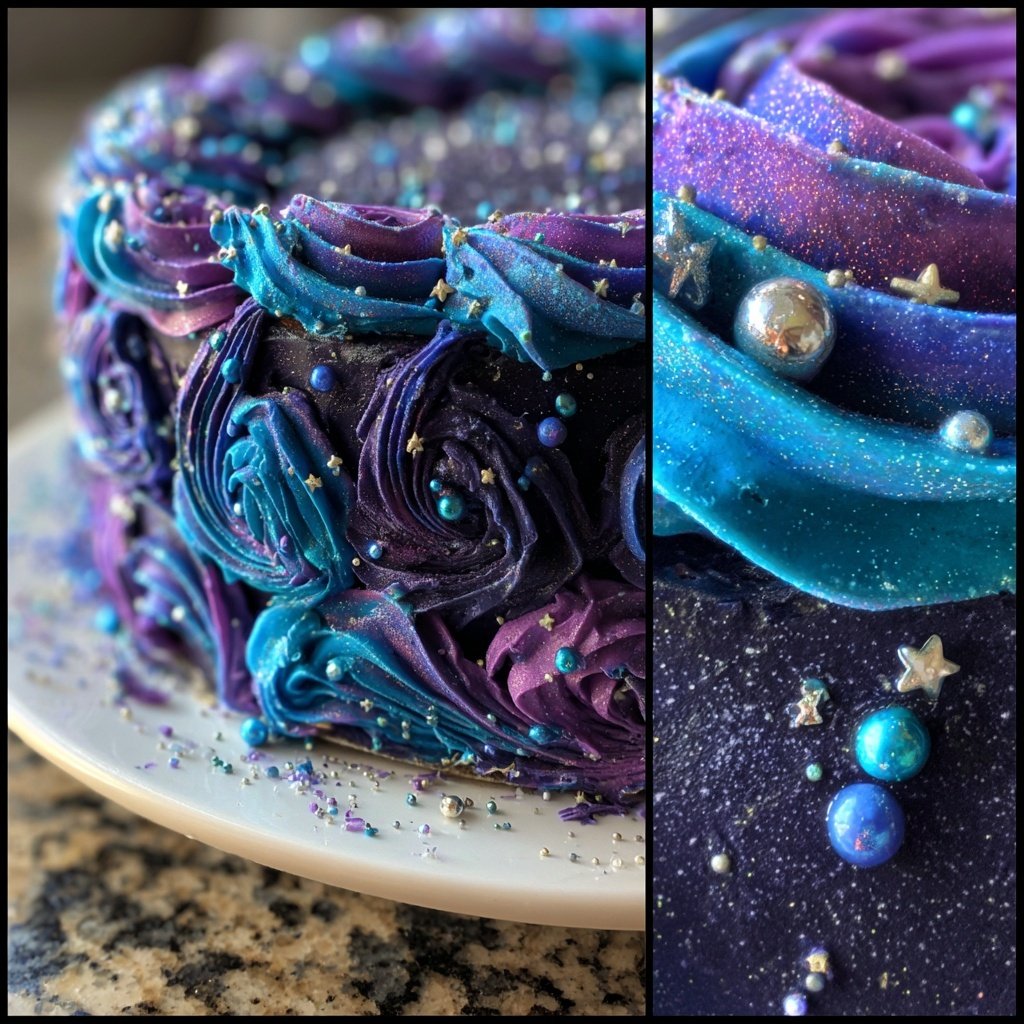 Pisces Cake With Galaxy Theme