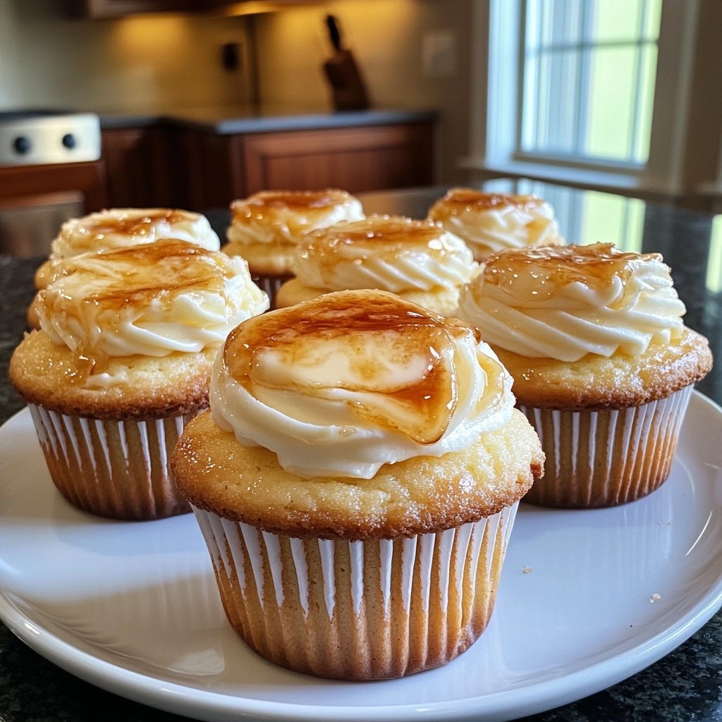 Vanilla Bean Crème Brûlée Cheesecake Cupcakes