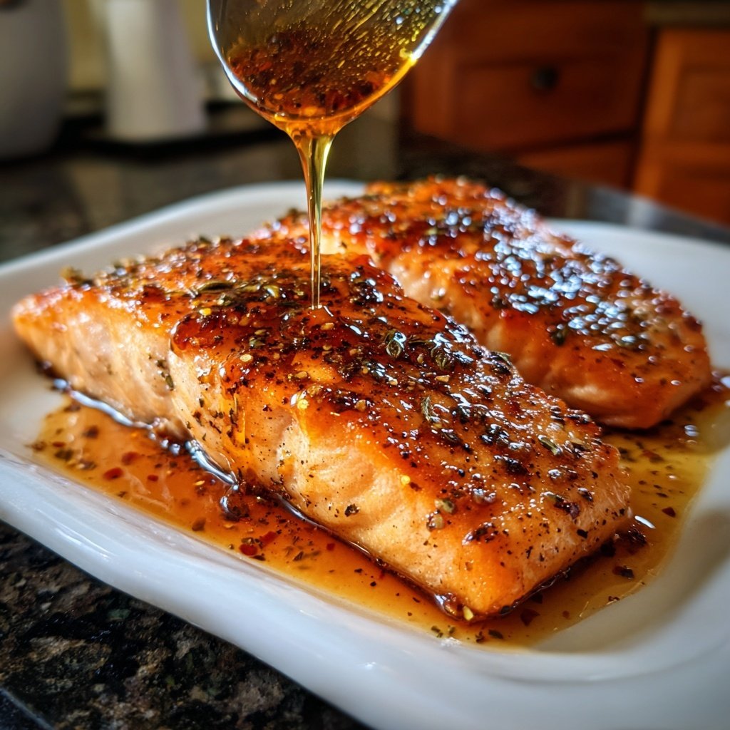 Salmon with Honey Rose Pepper Sauce