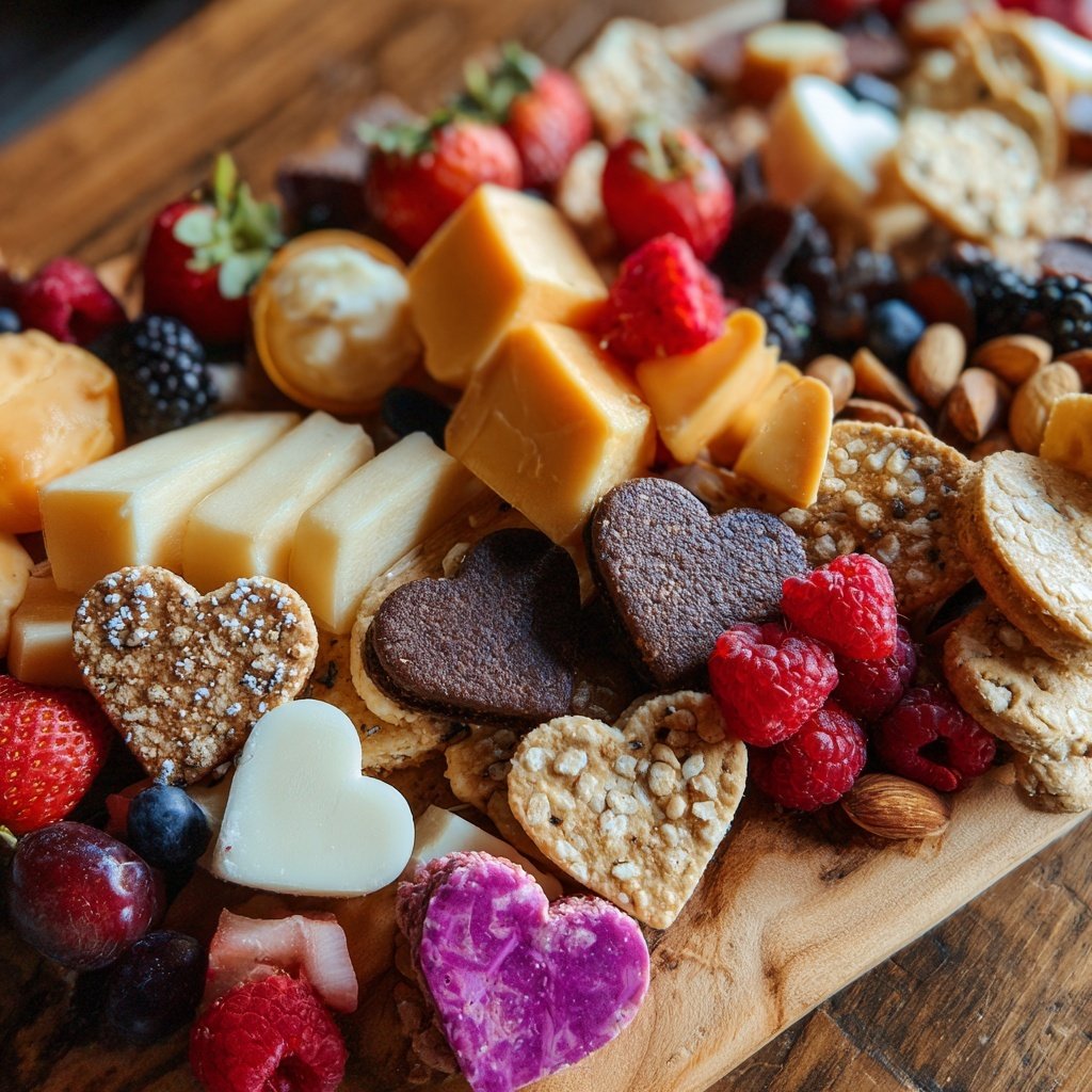 Valentines Charcuterie Board Vegetarian Style