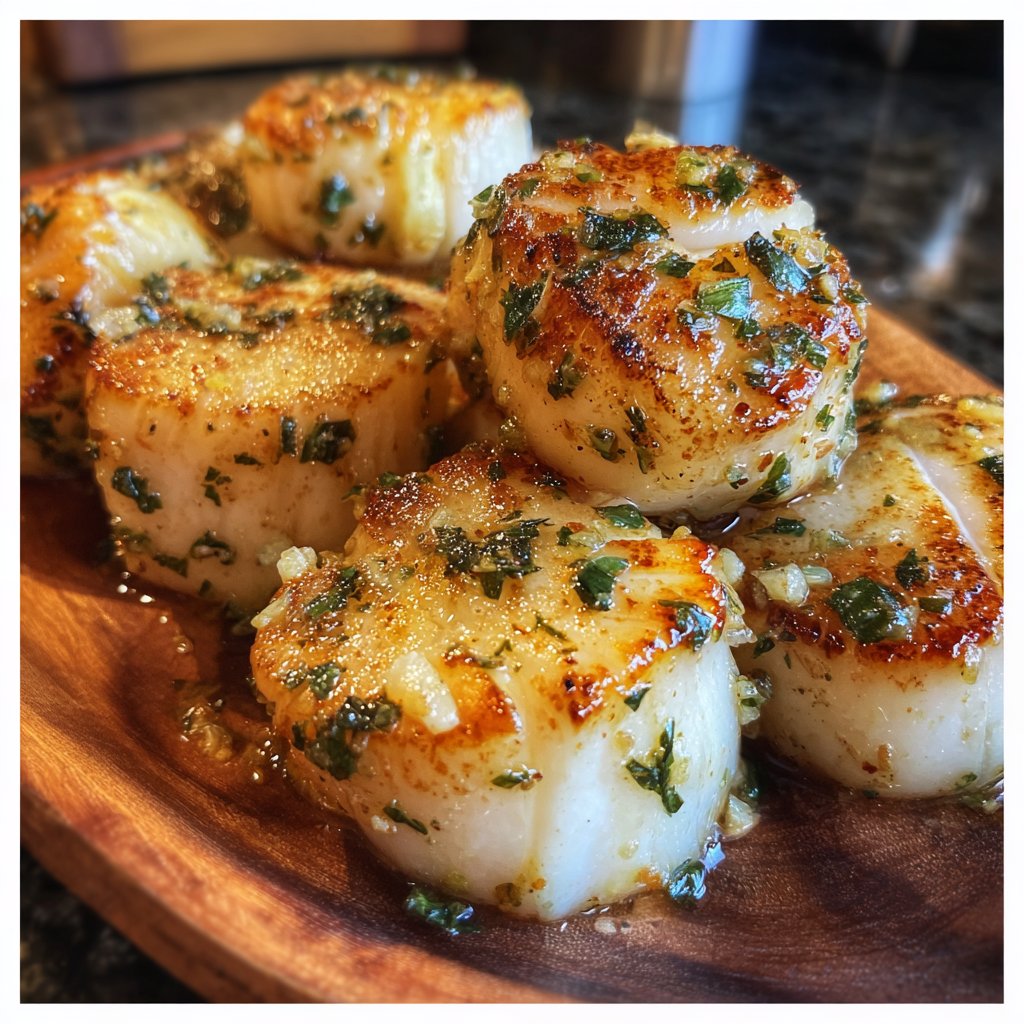 Garlic Butter Pan Seared Scallops