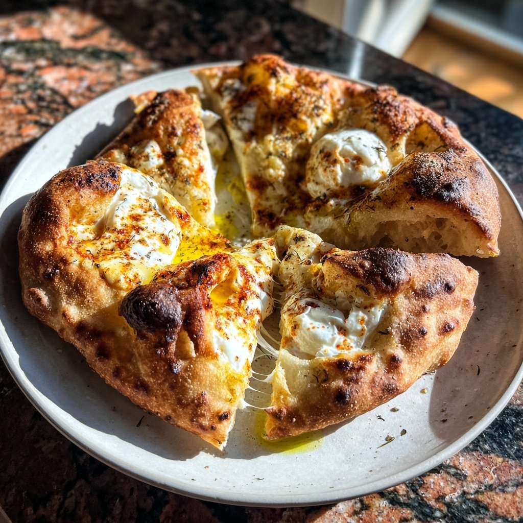Heart-Shaped Flatbread with Burrata