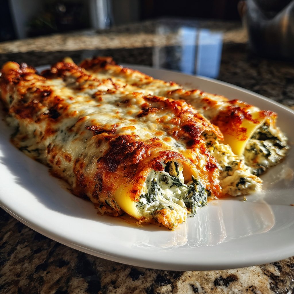 Sunday Spinach Ricotta Cannelloni