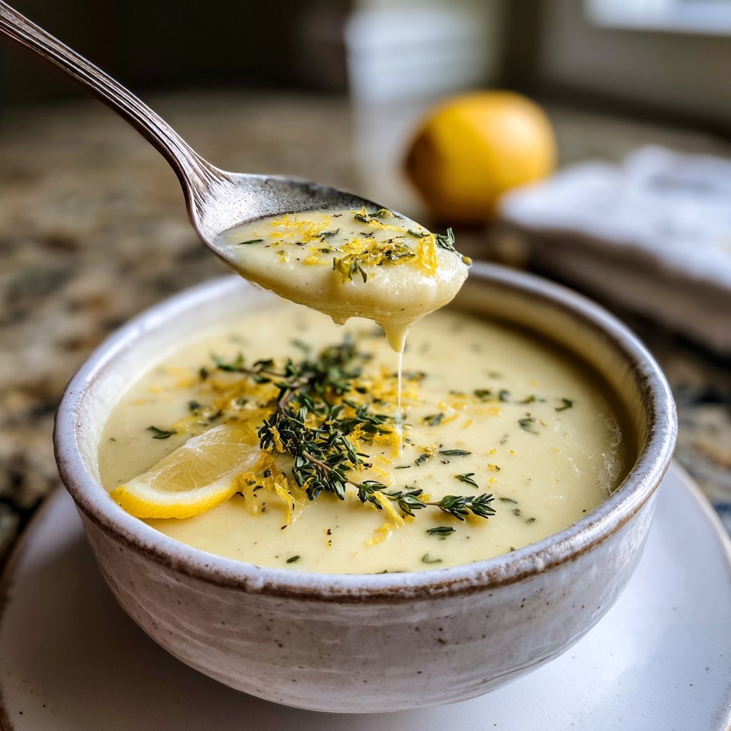 Creamy Lemon White Bean Soup Bowl