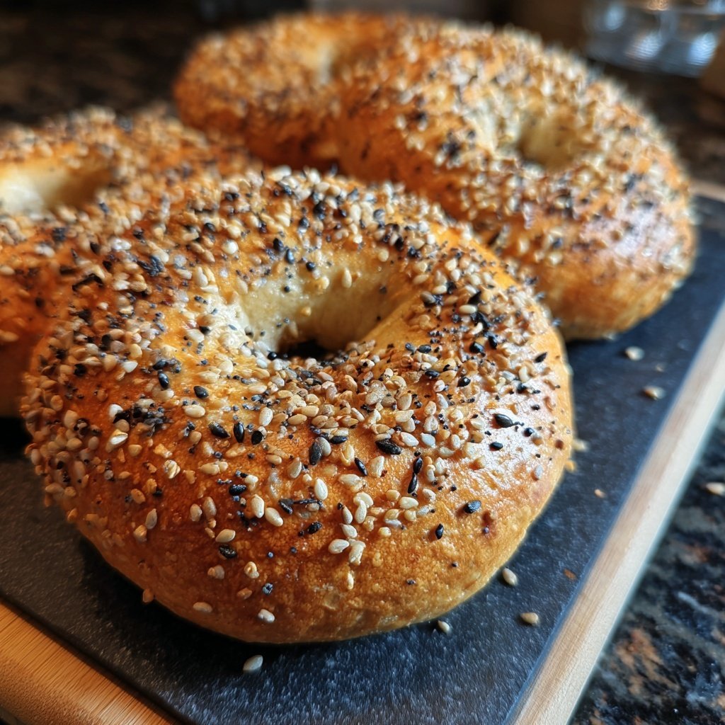 Protein Bagels With Flaxseed