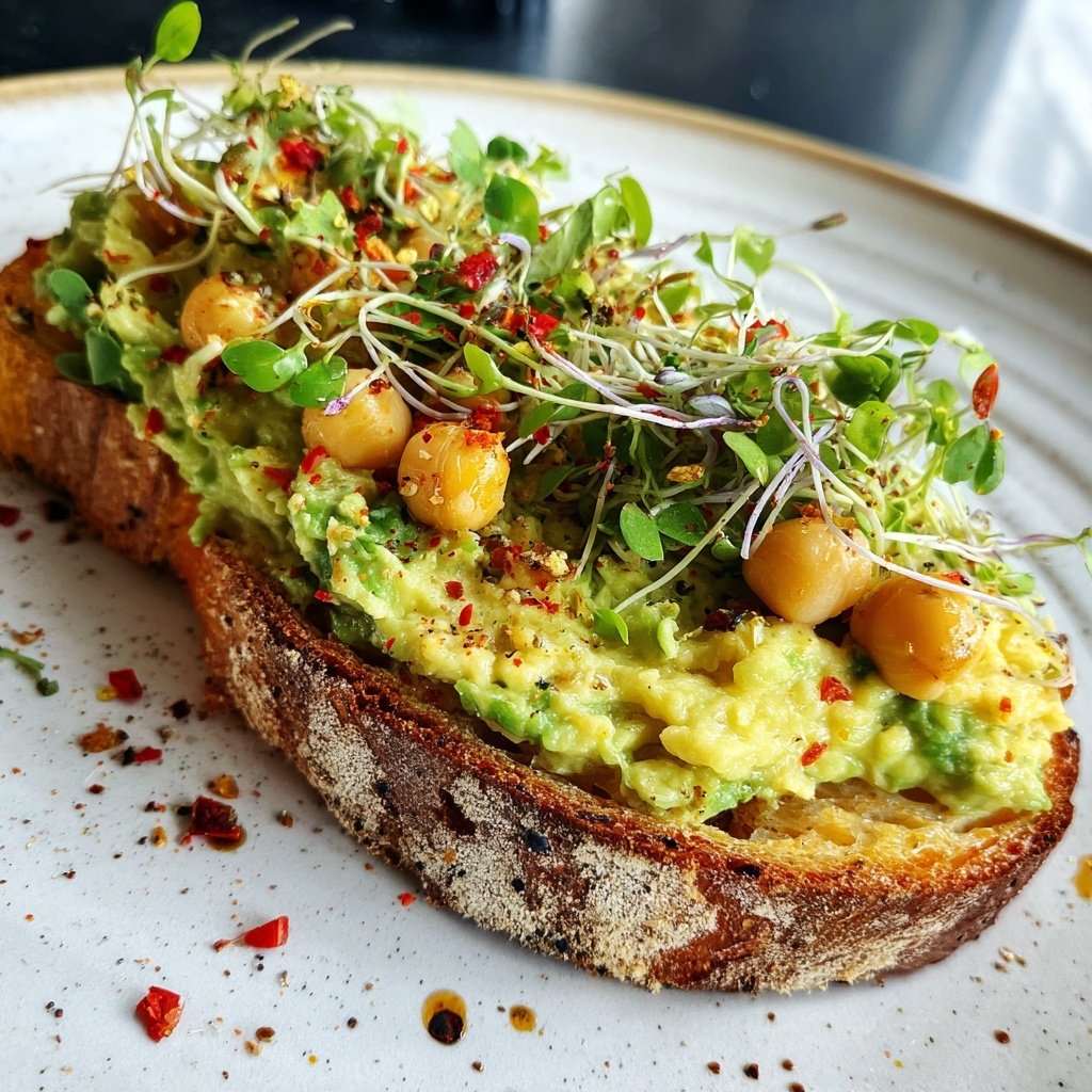 Healthy Lunch Avocado Chickpea Toast