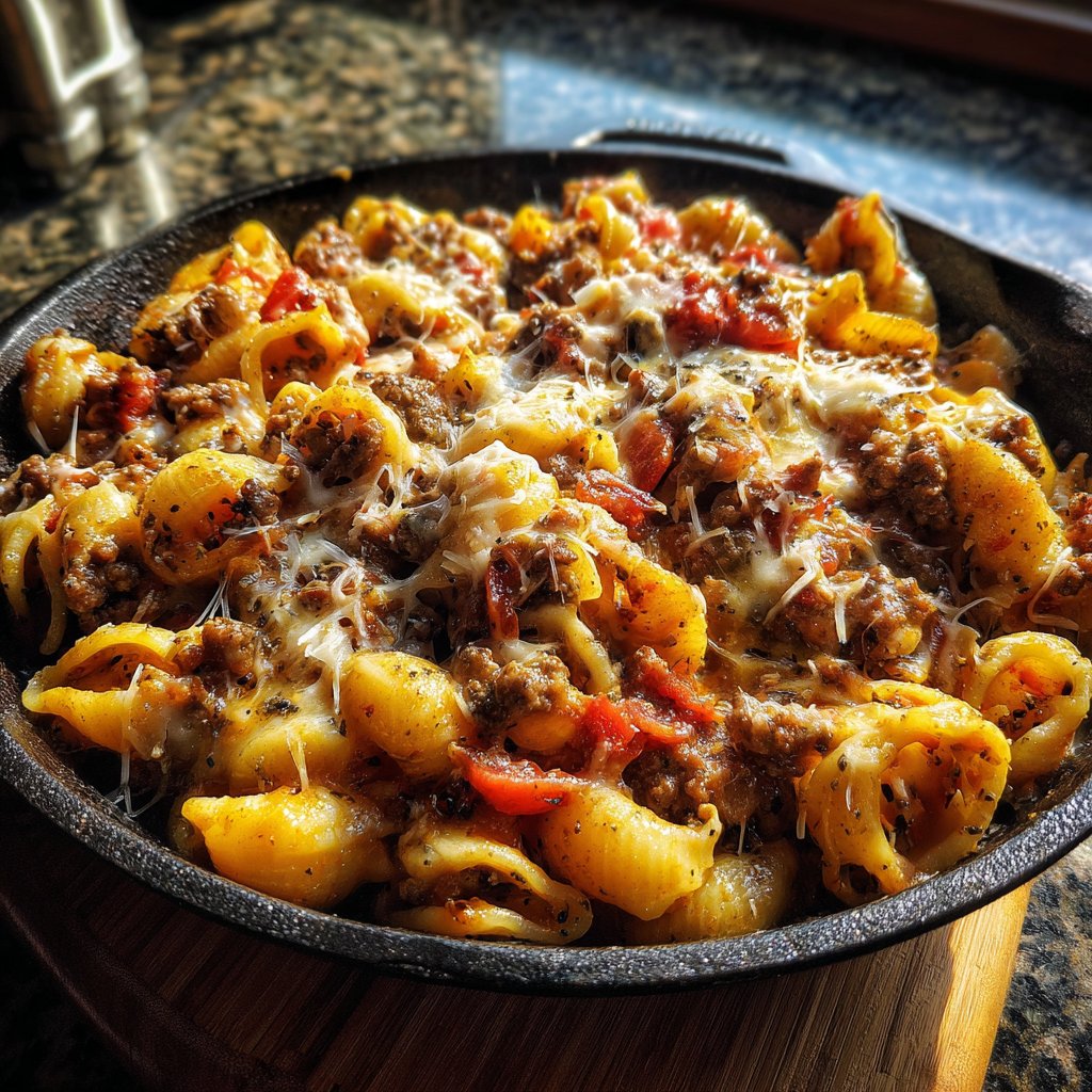 Quick Ground Beef Pasta Skillet