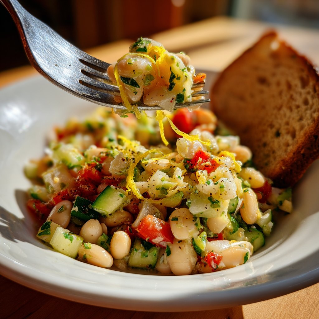 Healthy Lunch White Bean Lemon Salad