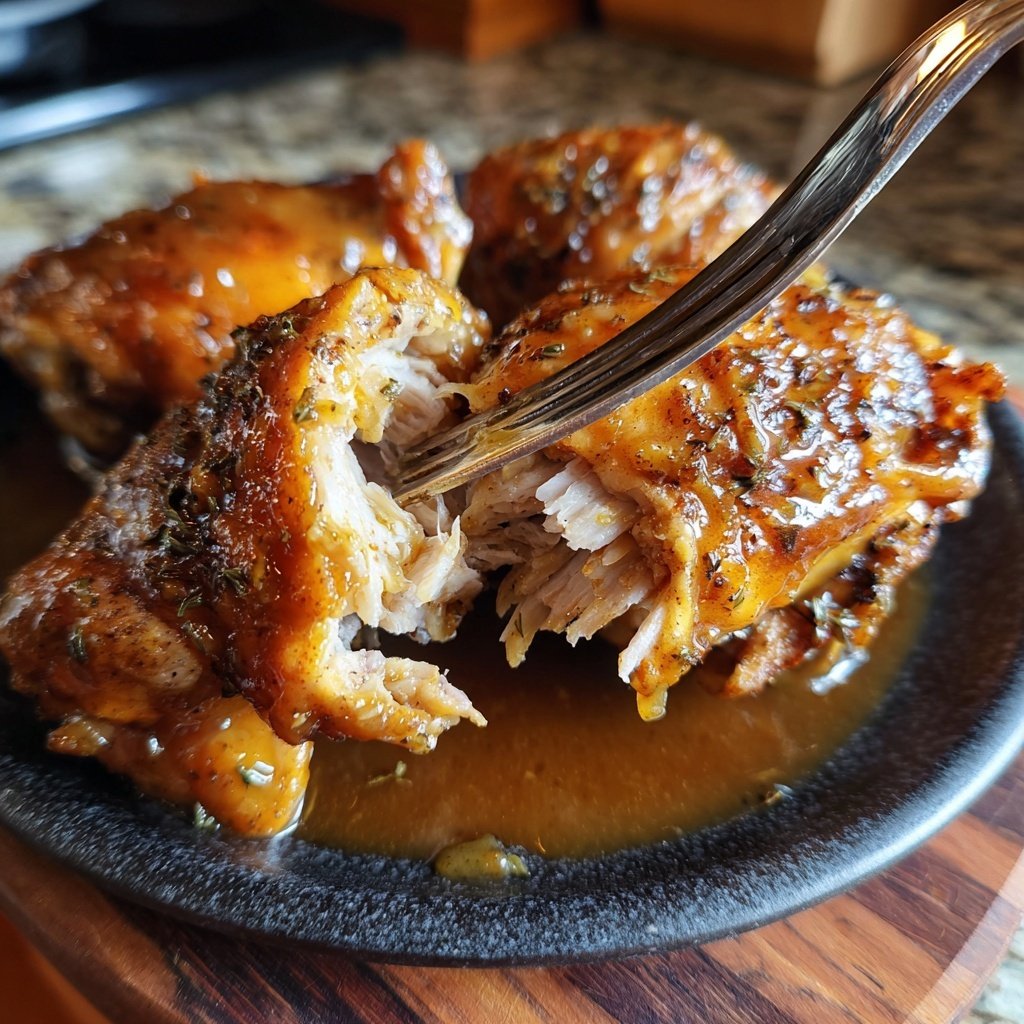 Simple Slow Cooker Chicken Thighs with Gravy
