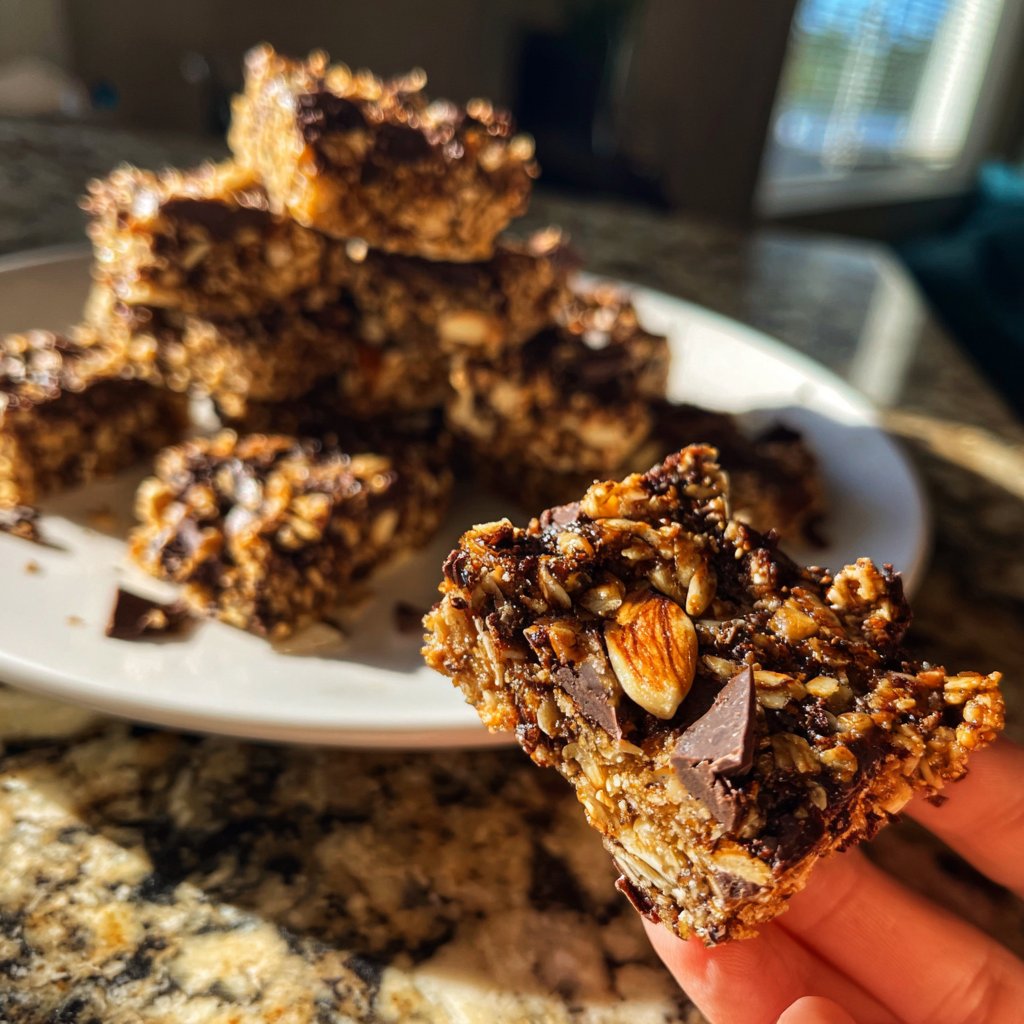 Chocolate Almond Coconut Energy Squares